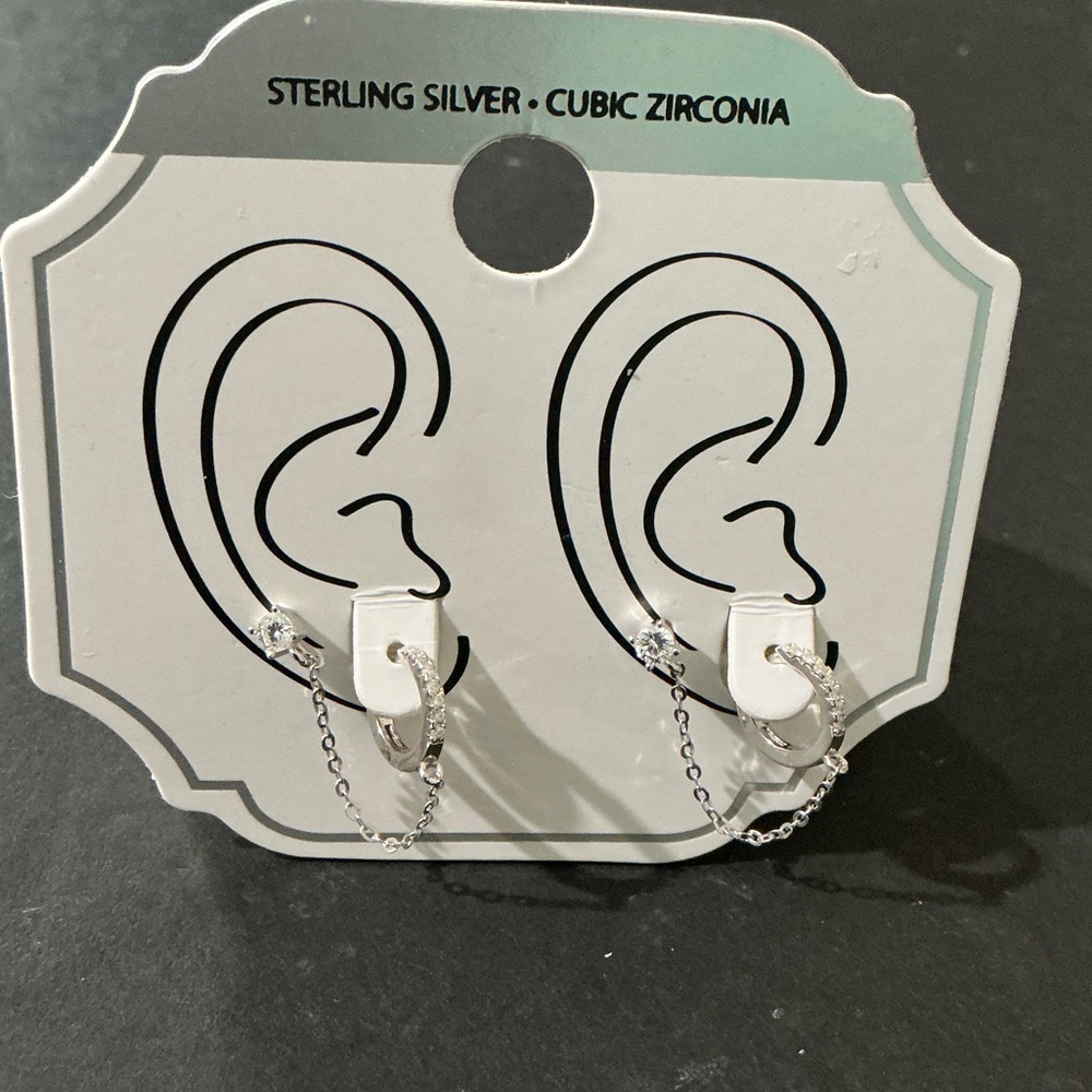 NWT Sterling Silver and Cubic Zirconia Earrings